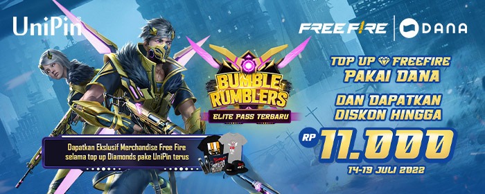 Juli – Top up Diamonds Free Fire Dapatkan Diskon Hingga Rp 11.000 Pakai Dana & Merchandise Free Fire!